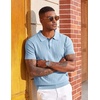 image:imageCOOFANDY Mens Polo Shirts Textured Knit Short Sleeve Stretch Casual ShirtsLight Blue