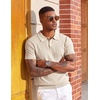 image:imageCOOFANDY Mens Polo Shirts Textured Knit Short Sleeve Stretch Casual ShirtsLight Khaki