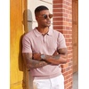 image:imageCOOFANDY Mens Polo Shirts Textured Knit Short Sleeve Stretch Casual ShirtsPink