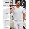image:imageCOOFANDY Mens Polo Shirts Textured Knit Short Sleeve Stretch Casual ShirtsWhite
