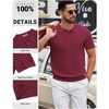 image:imageCOOFANDY Mens Polo Shirts Textured Knit Short Sleeve Stretch Casual ShirtsWine Red