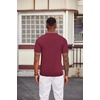 image:imageCOOFANDY Mens Polo Shirts Textured Knit Short Sleeve Stretch Casual ShirtsWine Red