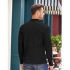 image:imageCOOFANDY Mens Quarter Button Pullover Sweater Mock Neck Thermal FleeceBlack