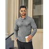 image:imageCOOFANDY Mens Quarter Button Pullover Sweater Mock Neck Thermal FleeceBlack and White