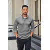 image:imageCOOFANDY Mens Quarter Button Pullover Sweater Mock Neck Thermal FleeceBlack and White
