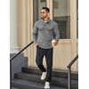 image:imageCOOFANDY Mens Quarter Button Pullover Sweater Mock Neck Thermal FleeceBlack and White