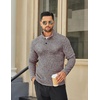 image:imageCOOFANDY Mens Quarter Button Pullover Sweater Mock Neck Thermal FleeceCoffee and White
