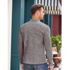 image:imageCOOFANDY Mens Quarter Button Pullover Sweater Mock Neck Thermal FleeceCoffee and White