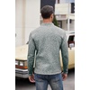 image:imageCOOFANDY Mens Quarter Button Pullover Sweater Mock Neck Thermal FleeceForest Green
