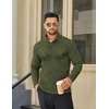 image:imageCOOFANDY Mens Quarter Button Pullover Sweater Mock Neck Thermal FleeceGreen Black Jasper