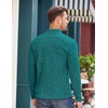 image:imageCOOFANDY Mens Quarter Button Pullover Sweater Mock Neck Thermal FleeceGreen and Black
