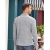 image:imageCOOFANDY Mens Quarter Button Pullover Sweater Mock Neck Thermal FleeceGrey