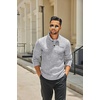image:imageCOOFANDY Mens Quarter Button Pullover Sweater Mock Neck Thermal FleeceGrey