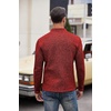 image:imageCOOFANDY Mens Quarter Button Pullover Sweater Mock Neck Thermal FleeceWine Red