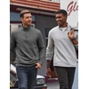 image:imageCOOFANDY Mens Quarter Button Sweatshirt Long Sleeve Pullover Waffle Casual Stand Collar SweaterDark Grey