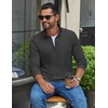image:imageCOOFANDY Mens Quarter Zip Pullover Casual Long Sleeve Knit Mock Neck Sweatshirt Lightweight Polo SweaterDark Gray
