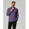 image:imageCOOFANDY Mens Quarter Zip Pullover Lightweight Mock Neck Sweatshirt Casual Long Sleeve Polo ShirtsDeep Purple