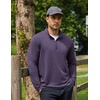 image:imageCOOFANDY Mens Quarter Zip Pullover Lightweight Mock Neck Sweatshirt Casual Long Sleeve Polo ShirtsDeep Purple