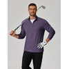 image:imageCOOFANDY Mens Quarter Zip Pullover Lightweight Mock Neck Sweatshirt Casual Long Sleeve Polo ShirtsDeep Purple