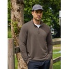 image:imageCOOFANDY Mens Quarter Zip Pullover Lightweight Mock Neck Sweatshirt Casual Long Sleeve Polo ShirtsLight Brown