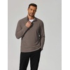 image:imageCOOFANDY Mens Quarter Zip Pullover Lightweight Mock Neck Sweatshirt Casual Long Sleeve Polo ShirtsLight Brown
