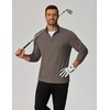 image:imageCOOFANDY Mens Quarter Zip Pullover Lightweight Mock Neck Sweatshirt Casual Long Sleeve Polo ShirtsLight Brown