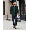image:imageCOOFANDY Mens Quarter Zip Pullover Lightweight Textured Sweatshirt Long Sleeve Casual Mock Neck Polo ShirtsDark Green