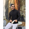image:imageCOOFANDY Mens Quarter Zip Pullover Lightweight Waffle Mock Neck SweatshirtsBlack