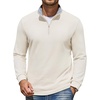 image:imageCOOFANDY Mens Quarter Zip Pullover Mock Neck Sweatshirt Long Sleeve SweaterWhite