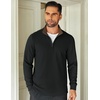 image:imageCOOFANDY Mens Quarter Zip Up Pullover Lightweight Mock Neck SweatshirtBlackbrown Collar