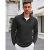 image:imageCOOFANDY Mens Quarter Zip Up Pullover Lightweight Mock Neck SweatshirtDrak Grey