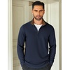 image:imageCOOFANDY Mens Quarter Zip Up Pullover Lightweight Mock Neck SweatshirtNavy Bluebrown Collar