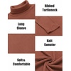 image:imageCOOFANDY Mens Ribbed Turtleneck Sweater Casual Basic Long Sleeve Knitted Pullover SweaterOrange