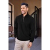 image:imageCOOFANDY Mens Soft Quarter Zip Pullover Mock Neck Corduroy SweatshirtBlack