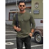 image:imageCOOFANDY Mens T Shirts Long Sleeve Cotton Blend TShirts Crew Neck Soft Casual Basic Tee ShirtsArmy Green