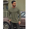 image:imageCOOFANDY Mens T Shirts Long Sleeve Cotton Blend TShirts Crew Neck Soft Casual Basic Tee ShirtsArmy Green