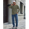 image:imageCOOFANDY Mens T Shirts Long Sleeve Cotton Blend TShirts Crew Neck Soft Casual Basic Tee ShirtsArmy Green