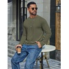image:imageCOOFANDY Mens T Shirts Long Sleeve Cotton Blend TShirts Crew Neck Soft Casual Basic Tee ShirtsArmy Green