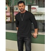 image:imageCOOFANDY Mens T Shirts Long Sleeve Cotton Blend TShirts Crew Neck Soft Casual Basic Tee ShirtsBlack