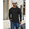 image:imageCOOFANDY Mens T Shirts Long Sleeve Cotton Blend TShirts Crew Neck Soft Casual Basic Tee ShirtsBlack