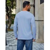 image:imageCOOFANDY Mens T Shirts Long Sleeve Cotton Blend TShirts Crew Neck Soft Casual Basic Tee ShirtsClear Blue