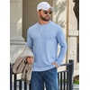 image:imageCOOFANDY Mens T Shirts Long Sleeve Cotton Blend TShirts Crew Neck Soft Casual Basic Tee ShirtsClear Blue
