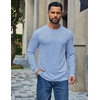 image:imageCOOFANDY Mens T Shirts Long Sleeve Cotton Blend TShirts Crew Neck Soft Casual Basic Tee ShirtsClear Blue
