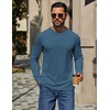 image:imageCOOFANDY Mens T Shirts Long Sleeve Cotton Blend TShirts Crew Neck Soft Casual Basic Tee ShirtsDark Blue
