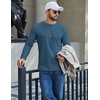 image:imageCOOFANDY Mens T Shirts Long Sleeve Cotton Blend TShirts Crew Neck Soft Casual Basic Tee ShirtsDark Blue