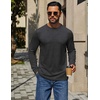 image:imageCOOFANDY Mens T Shirts Long Sleeve Cotton Blend TShirts Crew Neck Soft Casual Basic Tee ShirtsDark Grey