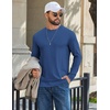 image:imageCOOFANDY Mens T Shirts Long Sleeve Cotton Blend TShirts Crew Neck Soft Casual Basic Tee ShirtsDeep Blue