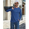 image:imageCOOFANDY Mens T Shirts Long Sleeve Cotton Blend TShirts Crew Neck Soft Casual Basic Tee ShirtsDeep Blue