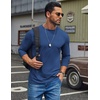 image:imageCOOFANDY Mens T Shirts Long Sleeve Cotton Blend TShirts Crew Neck Soft Casual Basic Tee ShirtsDeep Blue