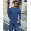 image:imageCOOFANDY Mens T Shirts Long Sleeve Cotton Blend TShirts Crew Neck Soft Casual Basic Tee ShirtsDeep Blue